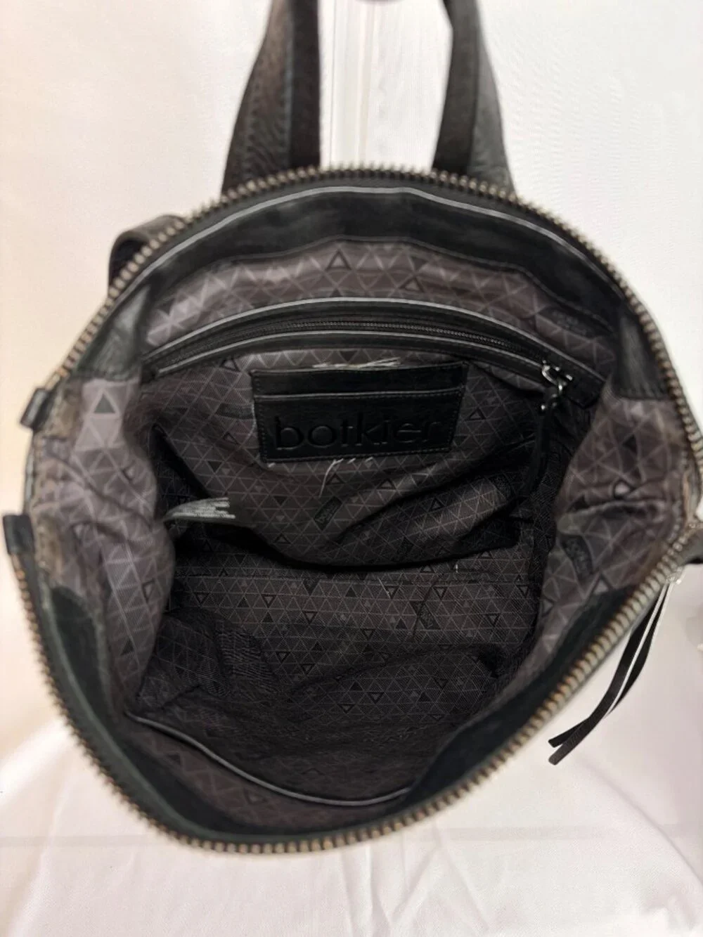 Botkier Backpack Convertible Tote Purse Gunmetal Black Pebbled Leather